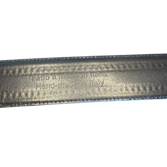 Men's Black Italian Leather Belt 38/95 - Picture 2 of 7